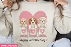 Happy Valentines Day PNG, Valentine Dog Sublimation PNG Product Image 1