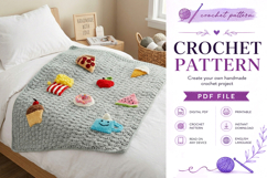 Snack Applique Crochet Snuggle Sack Pattern PDF Product Image 11