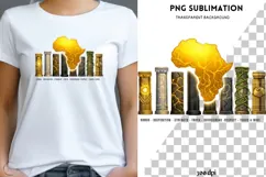 African Heritage PNG | Africa Gold Map Design | Empowerment Product Image 1