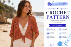 Lacy Flutter Sleeve Cardigan Crochet Pattern PDF Product Image 5