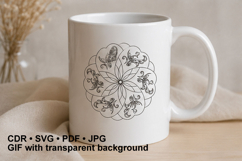 Mandala bloom handmade ornament flower digital art printable Product Image 1