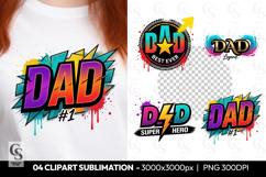 Dad #1 Sublimation Clipart PNG Design Product Image 1
