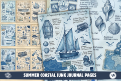 Summer Coastal Junk Journal Pages Product Image 1