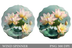 Lotus Wind Spinner Design. Floral Wind Spinner Sublimation Product Image 1