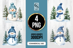 Snowman Winter Clipart Sublimation PNG Product Image 1