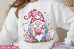 Nurse gnome PNG, Valentine Nurse Sublimation PNG Product Image 2