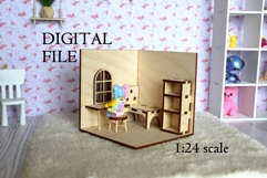 Miniature room box corner download vector file laser cut dol Product Image 1