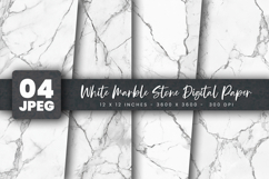 White Marble Stone Digital Paper Product Image 1