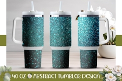 Dark Glitter Tumbler Design, Turquoise 40 Oz Tumbler Wrap Product Image 1