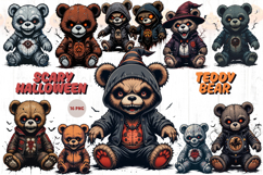 Scary Halloween Teddy Bear Tshirt Design Product Image 1