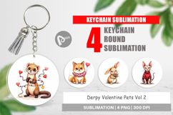 Derpy Valentine Pets Keychain Product Image 1