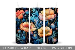Flowers Tumbler Design. Summer Tumbler Sublimation Product Image 1
