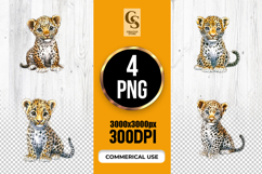 Watercolor Cute Leopard Cub Clipart Sublimation PNG Product Image 1