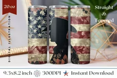 American Flag Tumbler Wrap, Cowboy Sublimation Tumbler PNG Product Image 1