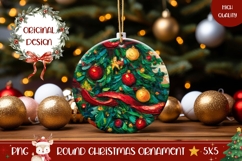 Art Christmas Tree Ornament PNG, Winter Ornament Template Product Image 1