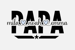 Papa Split Name Frame SVG, Father&#039;s Day SVG Design, Dad PNG Product Image 1