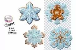 Christmas, GingerBread, Ephemera, PNG, watercolor, Clipart Product Image 1