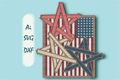 Independence Day multilayer 3D SVG/ USA/ Patriotic stars Product Image 1