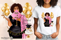 Curly Hair Graduation PNG That’s a Wrap Pink Stole Design Product Image 2