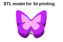 Double Layer Butterfly, Straw Topper STL File for 3D Print. Product Image 1