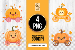 Pumpkin Carriage Clipart Sublimation PNG Product Image 1