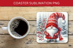 square coaster - christmas gnome santa claus Product Image 1
