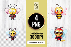 Cute Bee Cartoon Character Sublimation SVG PNG Product Image 1