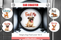 Hangry Dog Food Lover Car Coaster Product Image 1