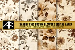 Shabby Chic Brown Flower Digital Paper Product Image 1