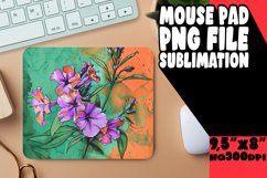 Colorful Flower Mouse Pad Design Sublimation PNG Product Image 1