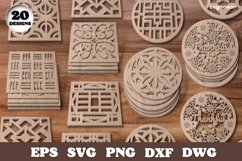 Coasters Laser Cut | Svg Bundle | Mandala Product Image 1