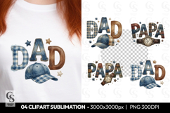 Dad Vintage Patchwork Typography Baseball Cap Design Product Image 1