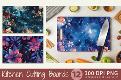 Cosmic Floral Galaxy Cutting Boards sublimation Design Product Image 1