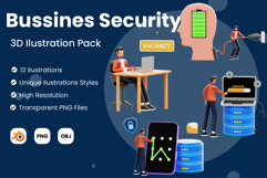 Business Security 3D Illustration Pack Product Image 1