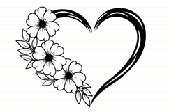 Floral Heart Svg, Flower Svg, Heart Svg Product Image 6