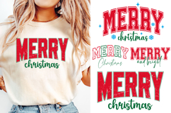 Merry Christmas Svg, Merry &amp; Bright svg, Christmas Shirt Product Image 1