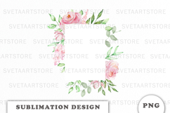 Watercolor Flowers Frame png Product Image 1