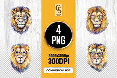 Lion With Glasses Clipart Sublimation PNG Product Image 1