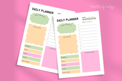 Cute Aesthetic Daily Planner Template | Canva Editable Daily Product Image 1