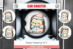 Car Coaster Sleepy Hedgehog Product Image 1