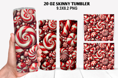 Candy Skinny Tumbler 20oz Wrap Design, Christmas Tumbler Product Image 1
