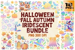 Pastel Spooks &amp; Autumn Glow Iridescent Halloween PNG Pack Product Image 1