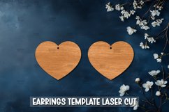 Valentine Heart Template earrings SVG I Laser Cut Files Product Image 1