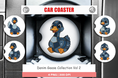 Denim Goose Collage Car Coaster Product Image 1