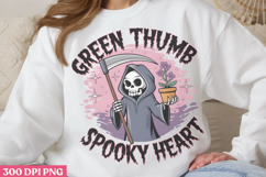 Green Thumb Spooky Heart PNG, Cute Grim Sublimation PNG Product Image 2