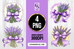 Lavender Bouquet Clipart Sublimation PNG Product Image 1