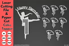 Ballerina Cake toppers svg for birthday - Paper & laser cut Product Image 1