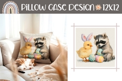 Easter Chick Pillow case, Easter Eggs Pillow Template Product Image 1