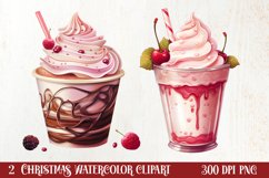 Pink Christmas Coffee Sublimation Clipart, Christmas PNG Product Image 2