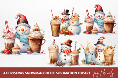 Christmas Snowman Coffee Cup Clipart Product Image 1